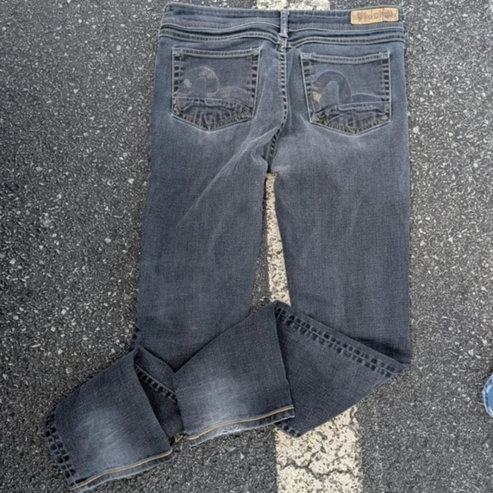 Evisu x Puma Slim‎ Straight Jeans Dark Wash Embroidered Logo W30 L34 Streetwear
